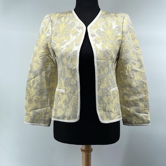 Aritzia Wilfred festin jacket blazer novelty brocade Italian made floral spring - Picture 6 of 11